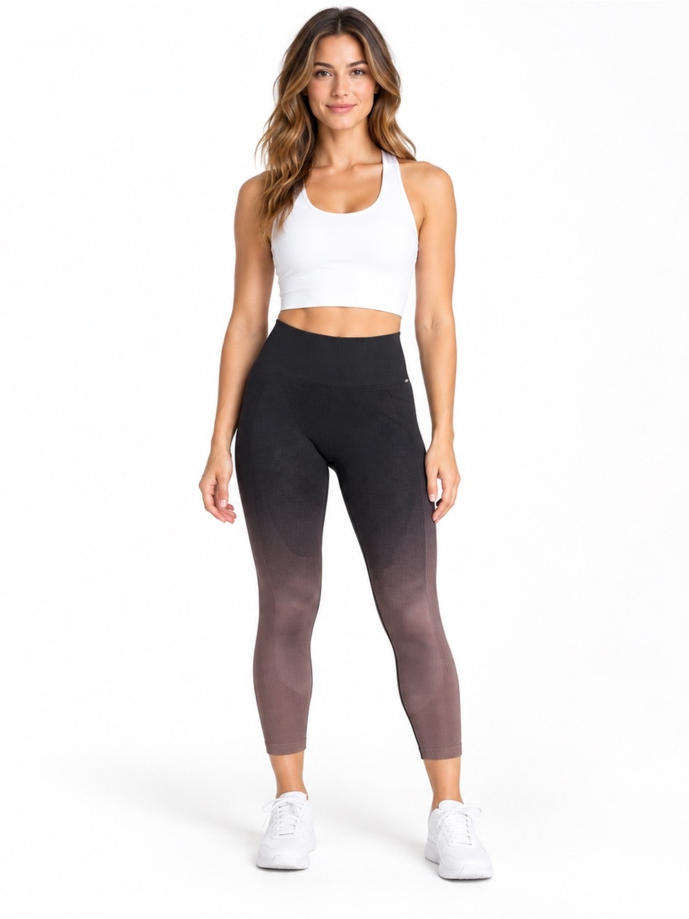 PINK Active Seamless Ombre High Rise Cropped Leggings Medium